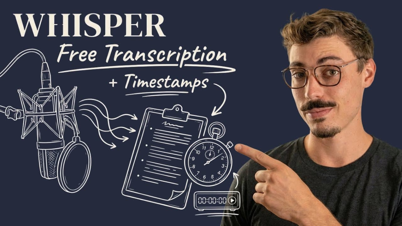 Matthew Esposito beside a Whisper transcription chalkboard