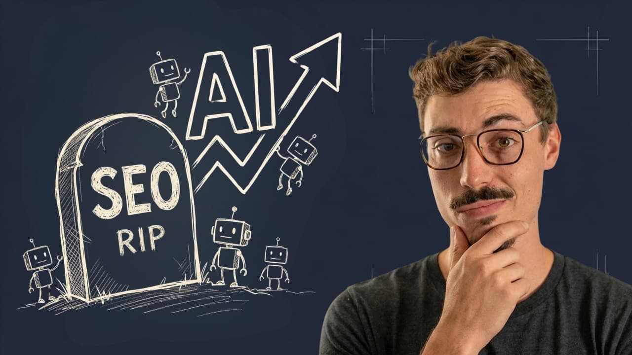 Matthew Esposito beside an illustrated AI search graphic