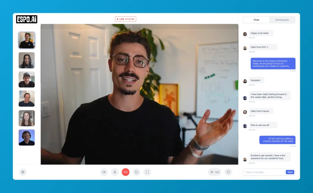 Screenshot of Matthew teaching AI lesson in Espo.ai course