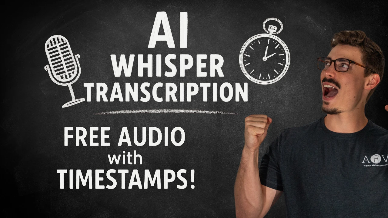 Step-by-step tutorial showing audio transcription with Whisper AI in Google Colab with example transcript outputs